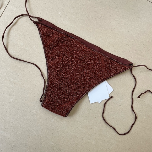 OSEREE Lumiere microkini bottom, Brown lured metallic, NWT, Size S - Picture 3 of 9